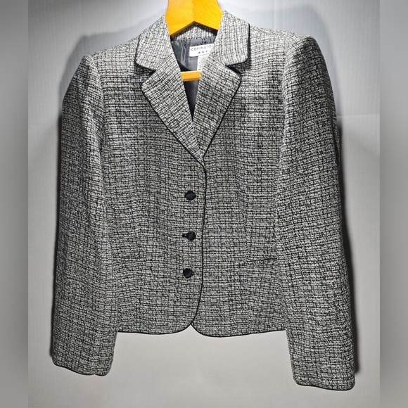 Covington Jackets & Blazers - Covington Large Black and Gray Blazer Tweed Like Material Early 2000